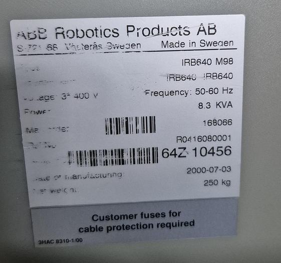Gebraucht ABB Palettier Roboter IRB 640 M2000