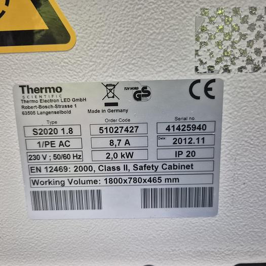 Gebraucht Thermo Scientific Workstation SAFE 2020 / S2020 1.8