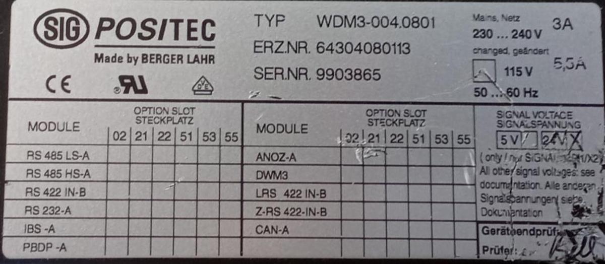 Gebraucht Berger Positec Servoregler Servo Controller 230/240V 3A WDM3-004.0801