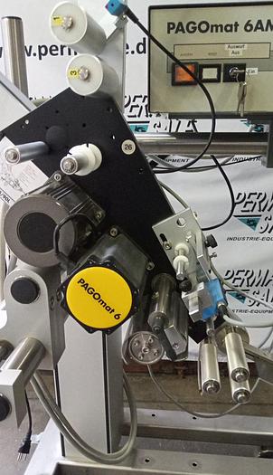 Gebraucht 2002 Pago Pagomat 6AM2 Seitendrucker-Etikettierer für geschrumpfte Flaschenbündel