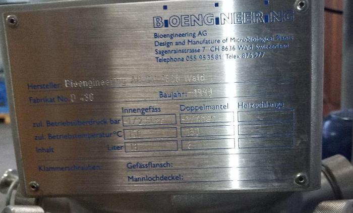 Gebraucht Bioengineering Labor Fermenter 19 ltr NLF22