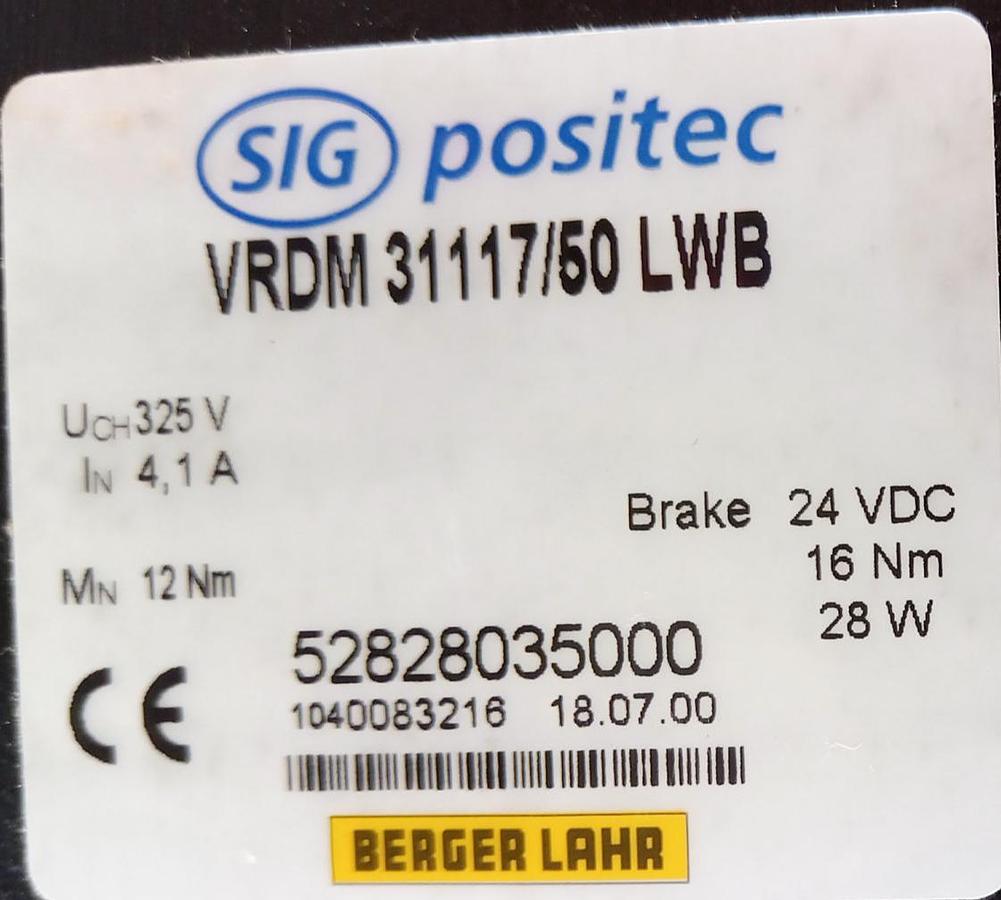 Berger Servo Motor mit ROBA-stop-M VRDM31117/50 LWB