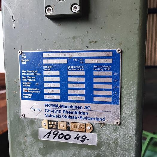 Gebraucht Fryma Vakuum-Mischreaktor mit Doppelmantel VME-400