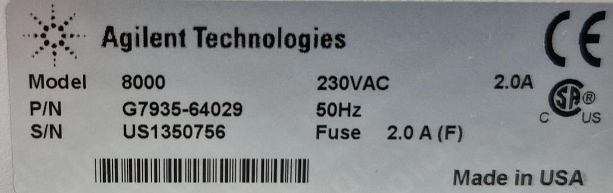 Gebraucht Agilent Technologies 8000 Probenahmestation für Auflösungsstudien