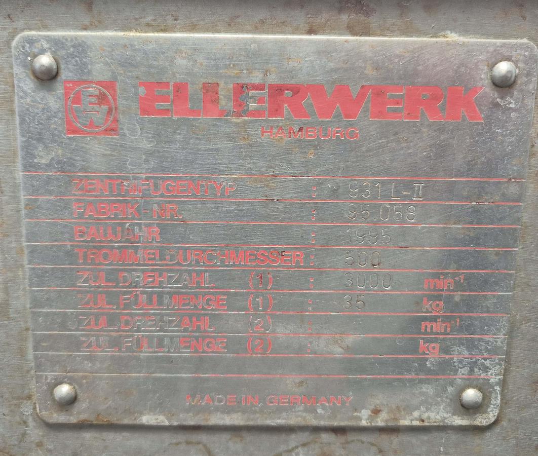 Gebraucht Ellerwerk Zentrifuge - 931L-II