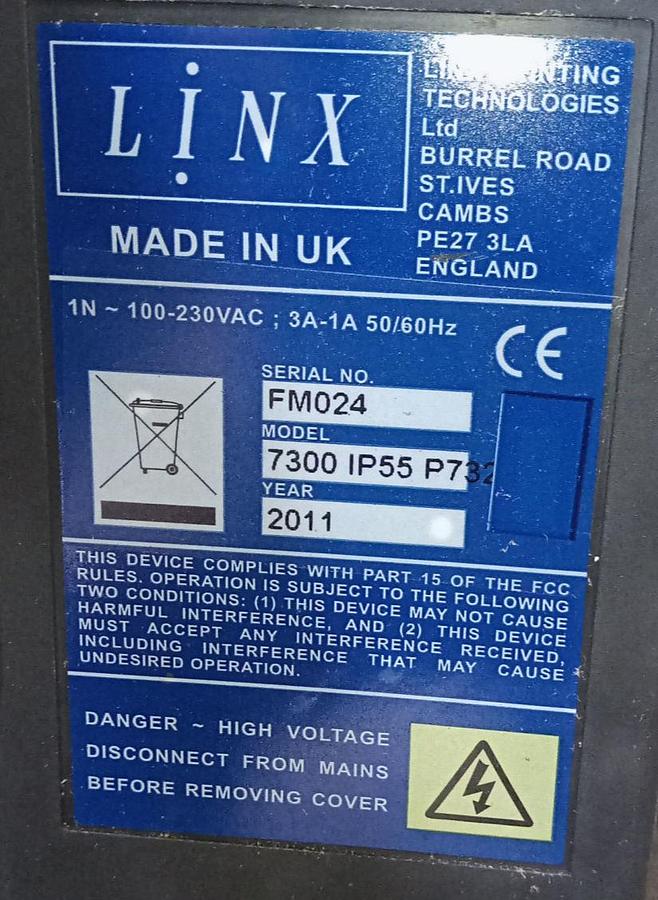 Gebraucht LINX 7300 IP55 P73 Industriedrucker mit Druckkopf Ultima 3103 C