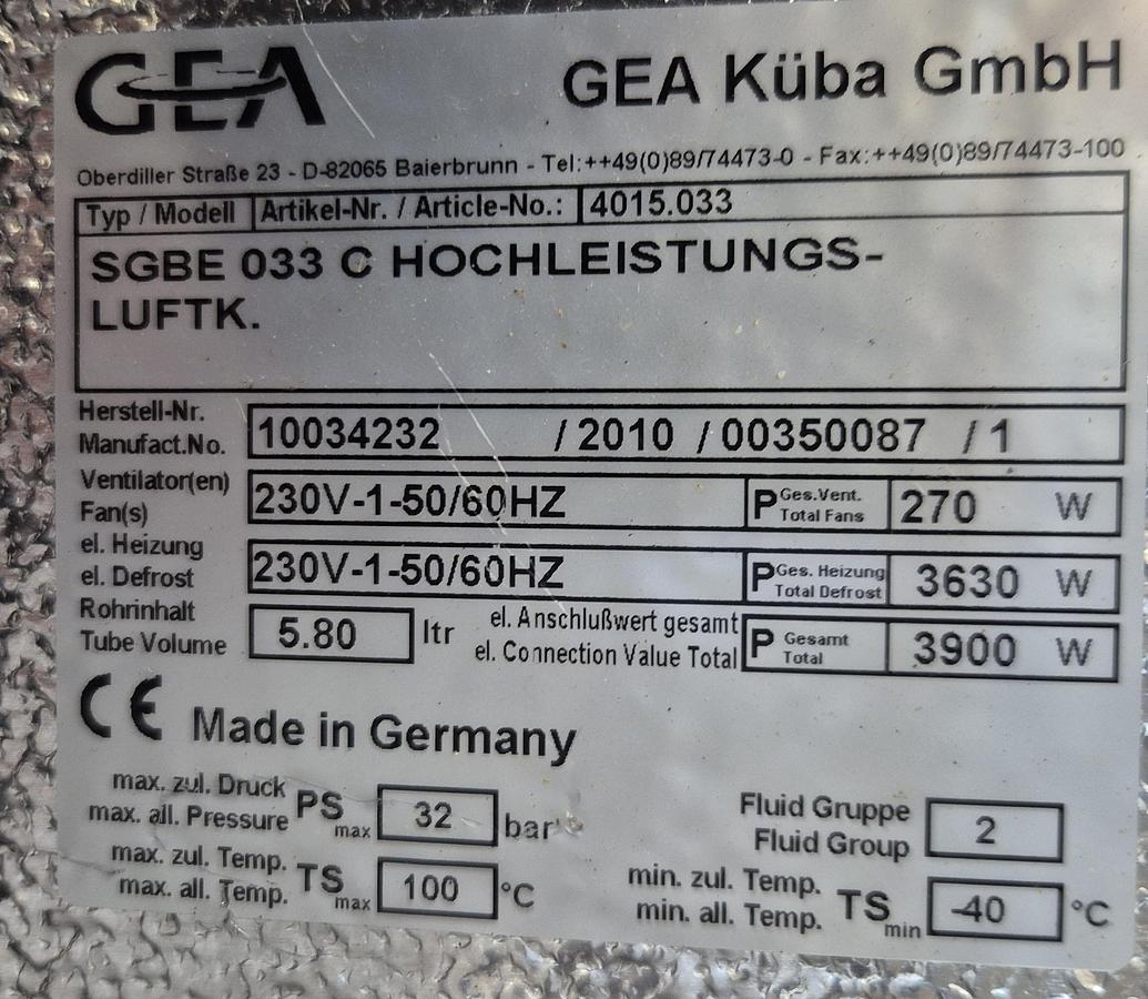 Gebraucht GEA Küba GmbH Hochleistungs-Luftkühler