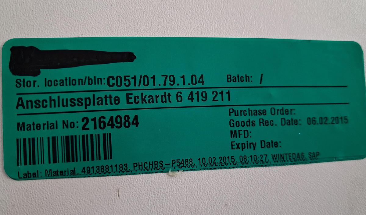 Gebraucht Anschlussplatte
