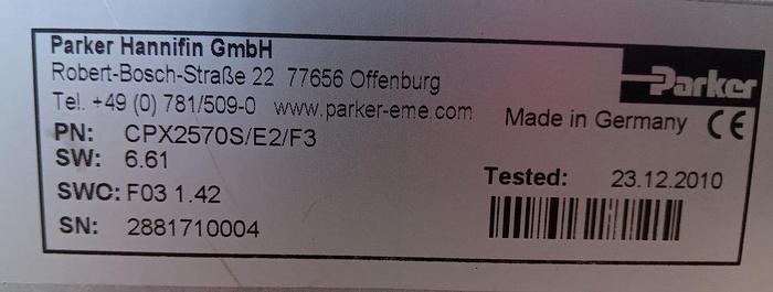 Gebraucht Parker Hannifin Servo Amplifier Compax-S CPX2570S/E2/F3