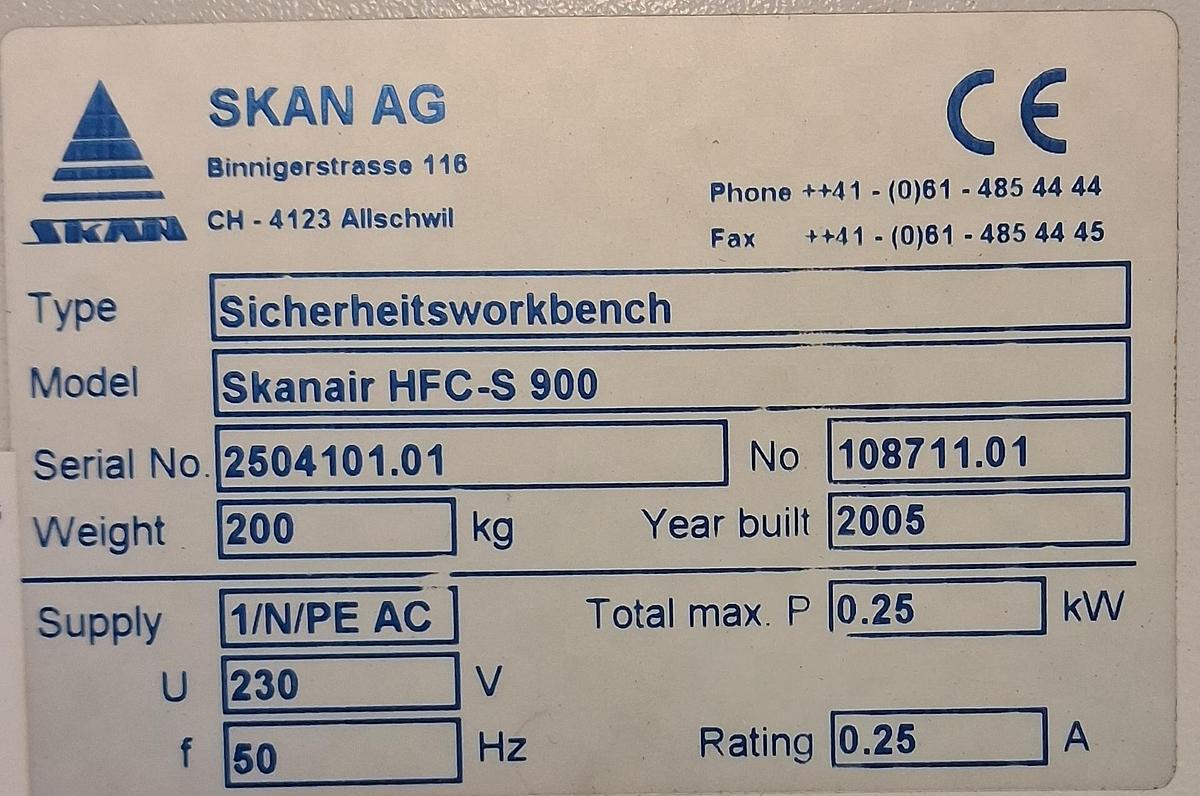 Gebraucht SKAN Skanair Sicherheitswerkbank HFC-S 9000