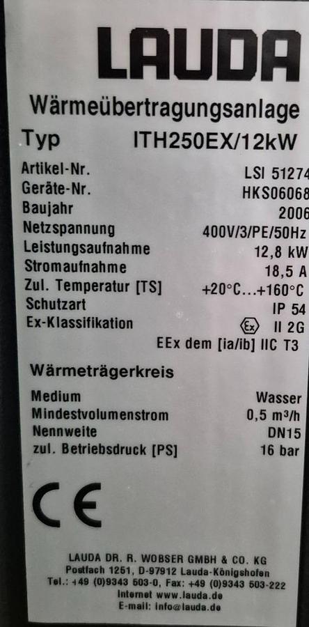 Gebraucht LAUDA ITH250EX/12kW Wärmeübertragungsanlage