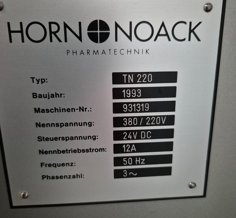 Used Horn Noack Pharmatechnik Verpackungsmaschine TN 220