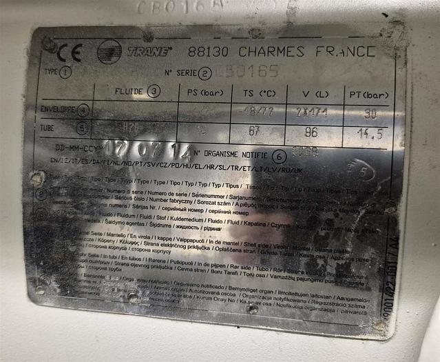 Gebraucht 2012 TRANE Kältemaschine Typ CBO165