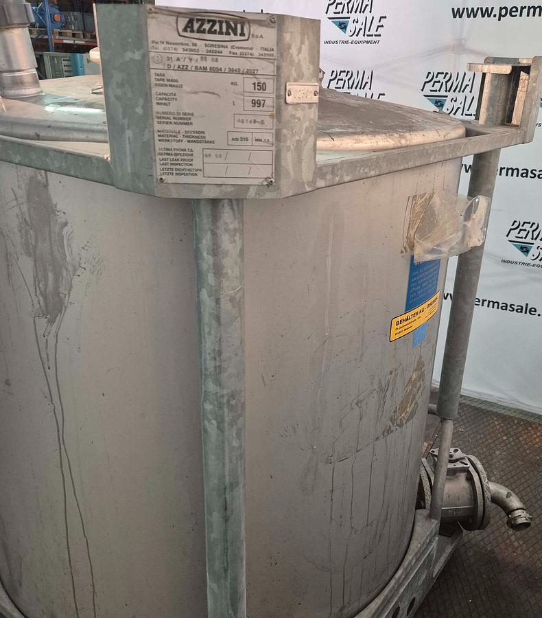Gebraucht AZZINI Edelstahl-IBC mit 997 Litern Kapazität