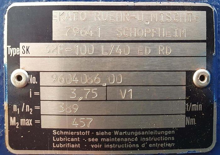 Gebraucht Ekato Rührwerk mit EEx Nord Motor FK32F-100 L/40 ED RD