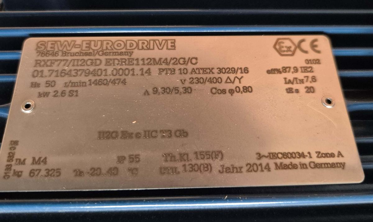 SEW Gwtriebemotor / RXF77/H2GD EDRE112M4/3TF