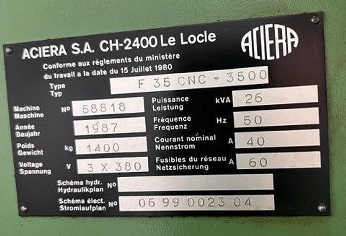 Gebraucht Aciera Fräsmaschine F35 CNC 3000
