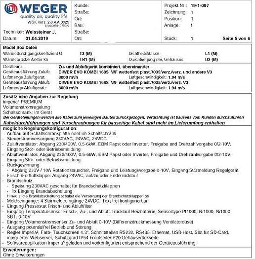 Gebraucht Weger Lüftungsanlage Imperia³ 8000 m³