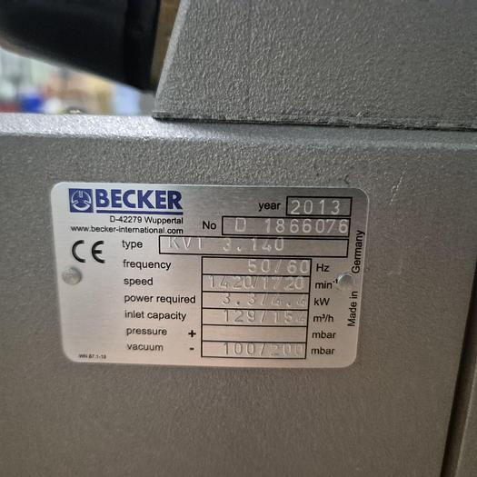 Becker Vakuumpumpe KVT 3.140 – Ölfreie Drehschieberpumpe