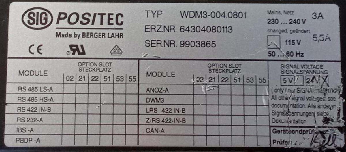 Gebraucht Berger Positec Servoregler Servo Controller 230/240V 3A WDM3-004.0801
