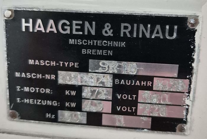 Gebraucht Haagen & Rinau Mischtechnik Bremen Mischkessel Anlage SK 19