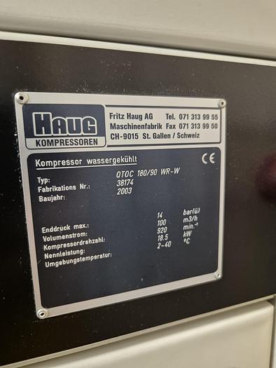 Gebraucht Haug ölfreier Kolbenkompressor QTOC 180/90 WR-W