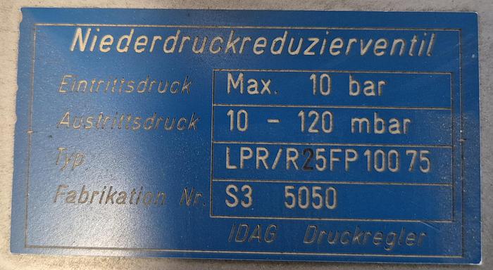 Gebraucht IDAG Niederdruckreduzierventil Typ LPR/R25FP10075