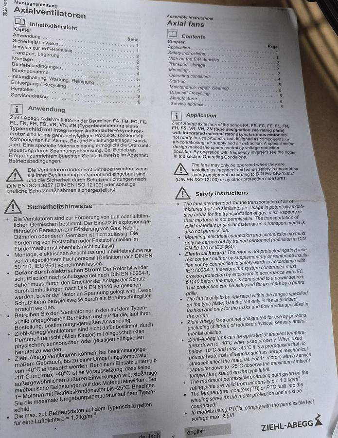 Ziehl Abegg Axialventilator