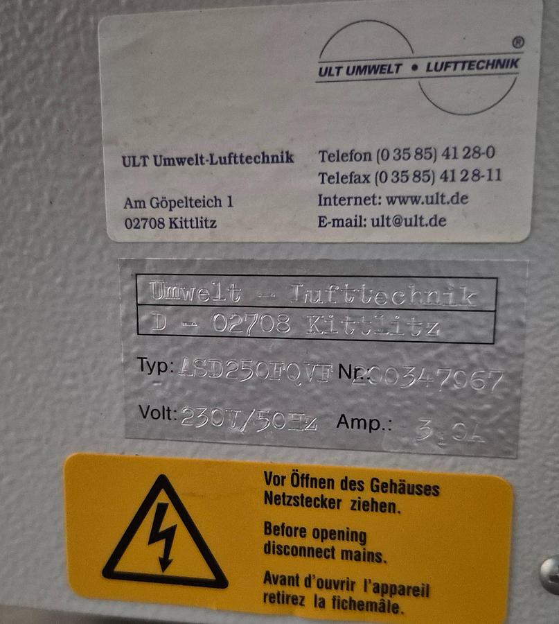 Gebraucht Absauganlage für Luftreinigung ASD 250 FQV