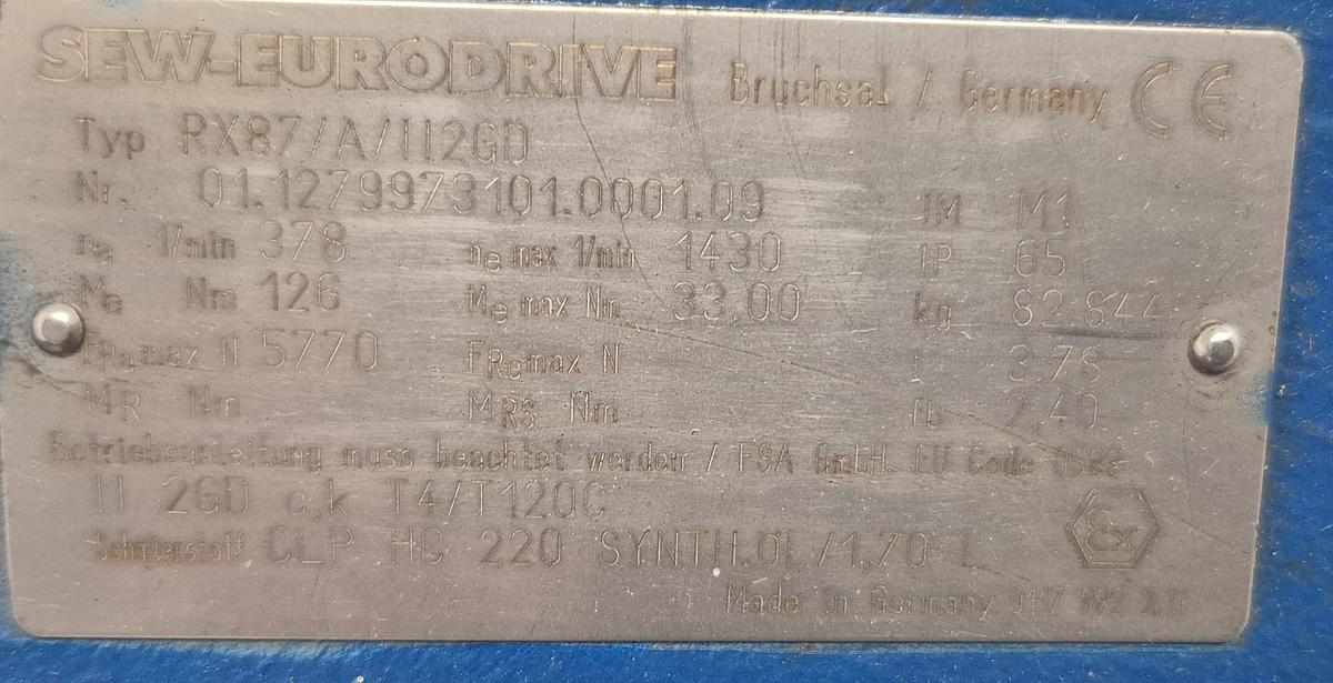 Überholt SEW-Eurodrive Getriebemotor RX87/112GD