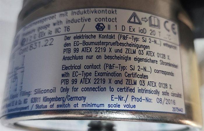 Wika PGS43.100…LM-F50 Druckmessgerät mit integrierter Kontakteinrichtung NEU