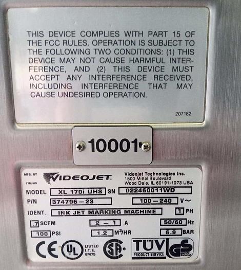 Gebraucht VideoJet Excel Serie 100 Tinten-Jet-Coder-Drucker XL170i UHF
