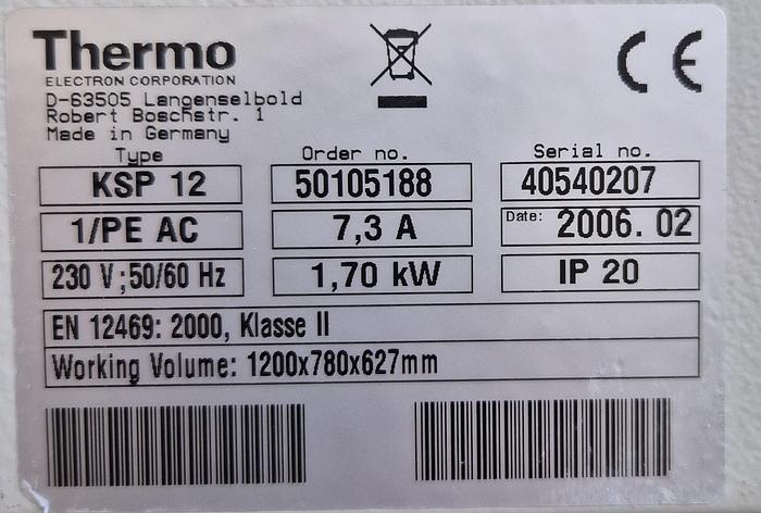 Gebraucht Thermo HERA Safe KSP 12 Sicherheitswerkbank