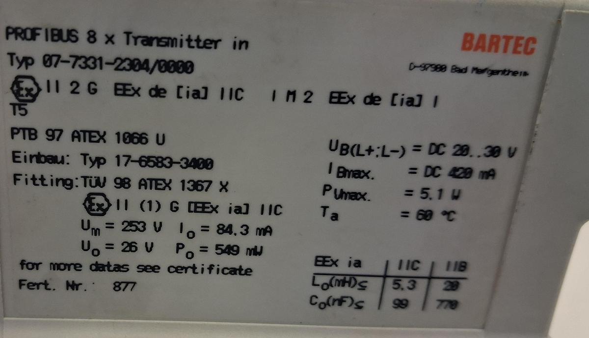 Gebraucht Bartec 2,5