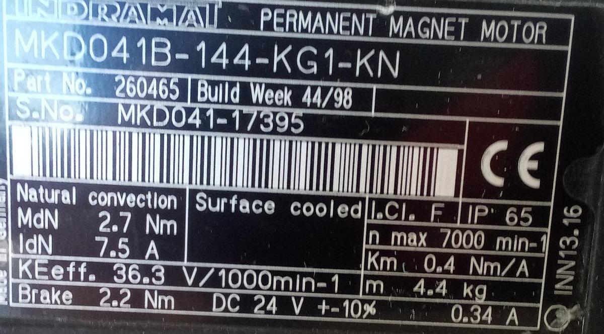Gebraucht Indramat Permanent Magnet Motor MKD041B-144-KG1-KN
