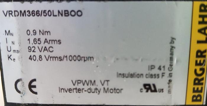 Berger Servo Motor VRDM366/50LNBOO