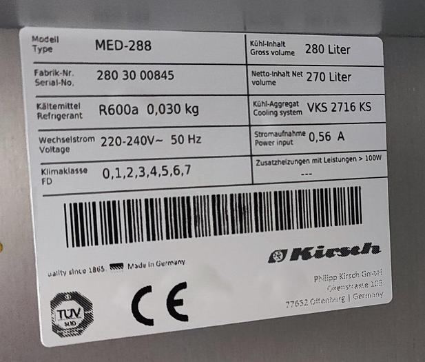 Gebraucht Kirsch Medikamentenkühlschrank Modell MED-288