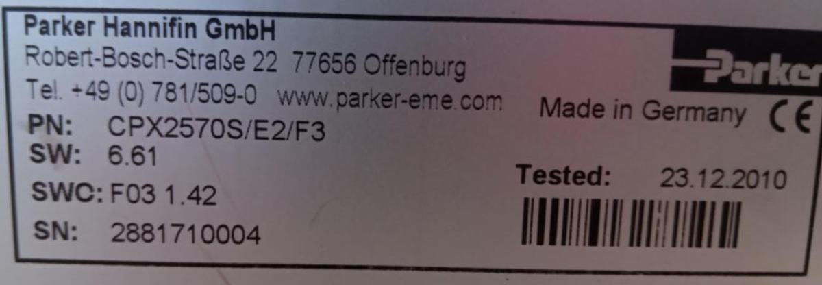 Gebraucht Parker Hannifin Servo Amplifier Compax-S CPX2570S/E2/F3