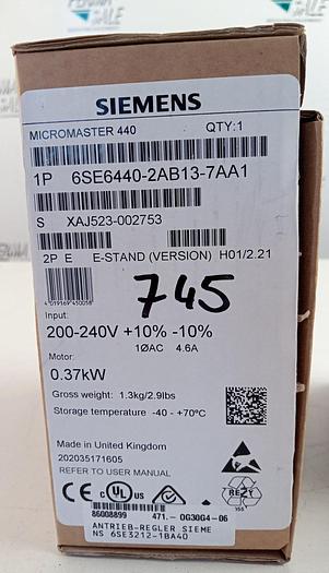 Siemens Micromaster 440 Frequenzumrichter 6SE6440-2AB13-7AA1