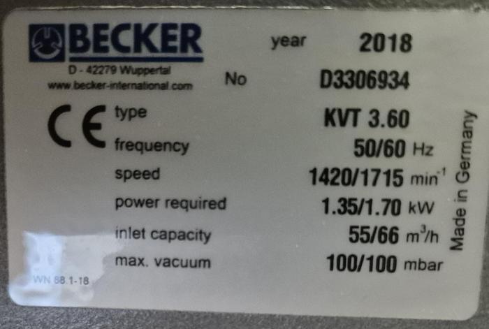 Gebraucht Becker Vakuumpumpe KVT 3.60