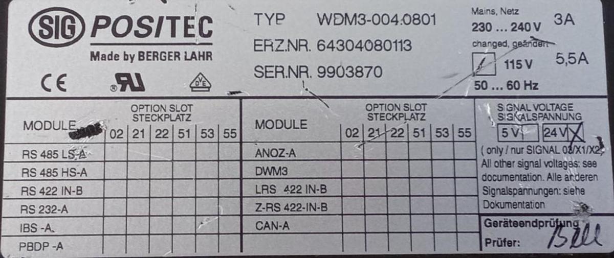 Gebraucht Berger Positec Servoregler Servo Controller 230/240V 3A WDM3-004.0801