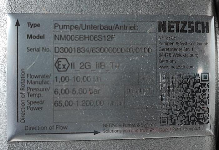 Gebraucht Netzsch Exzenterschneckenpumpe NM005BH06S12F mit Motor