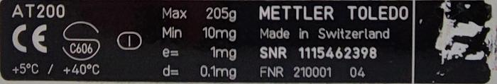 Gebraucht Mettler Toledo Laborwaage AT200 bis Max 205 gr.