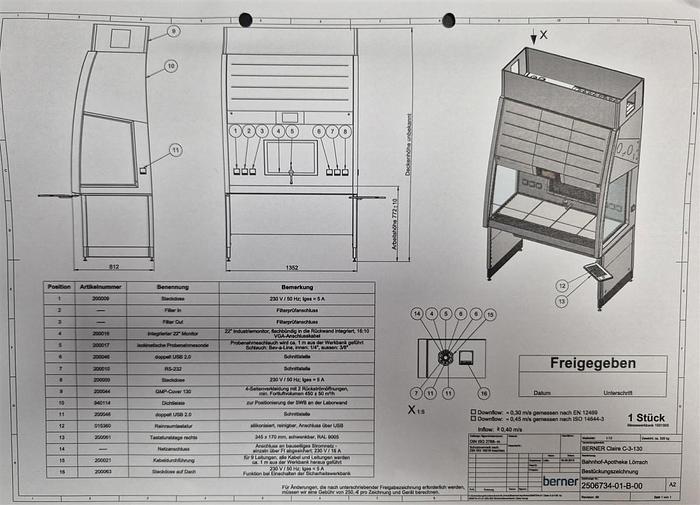 Gebraucht Berner Workstation Claire C-3 130