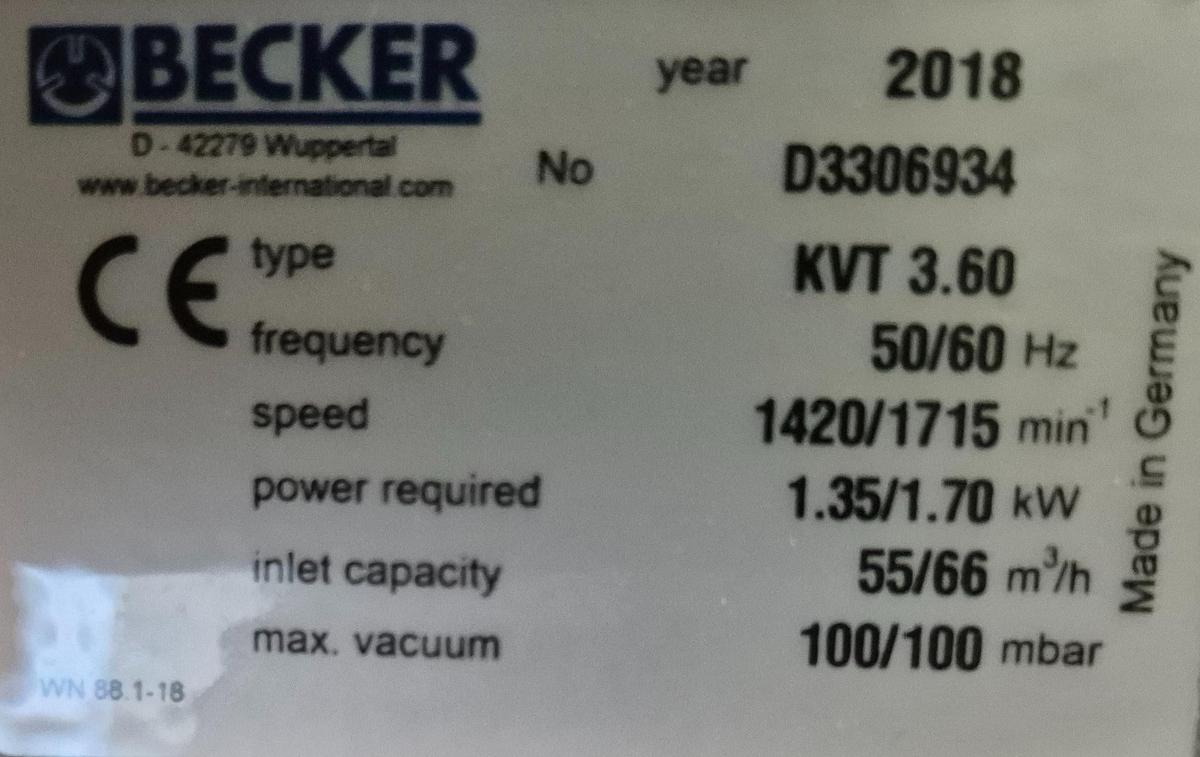 Gebraucht Becker Vakuumpumpe KVT 3.60 