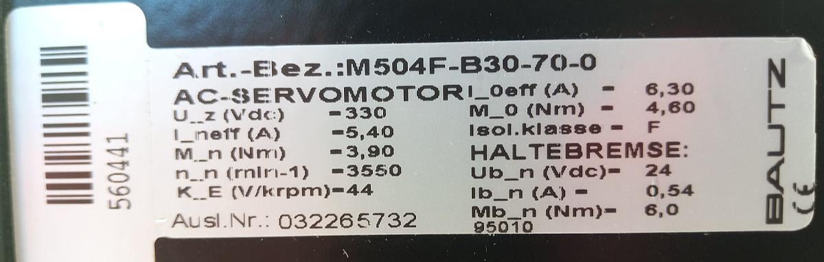 Gebraucht Bautz AC-Servomotor M-504FB30-70-0
