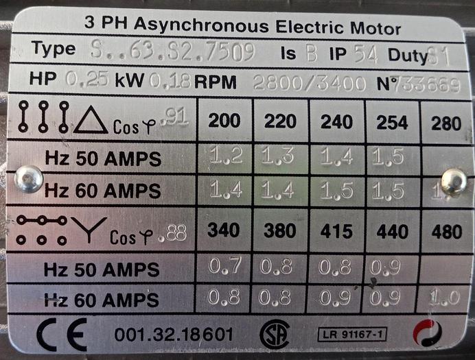 Indur 3 PH Asynchronous Getriebe Motor S6332