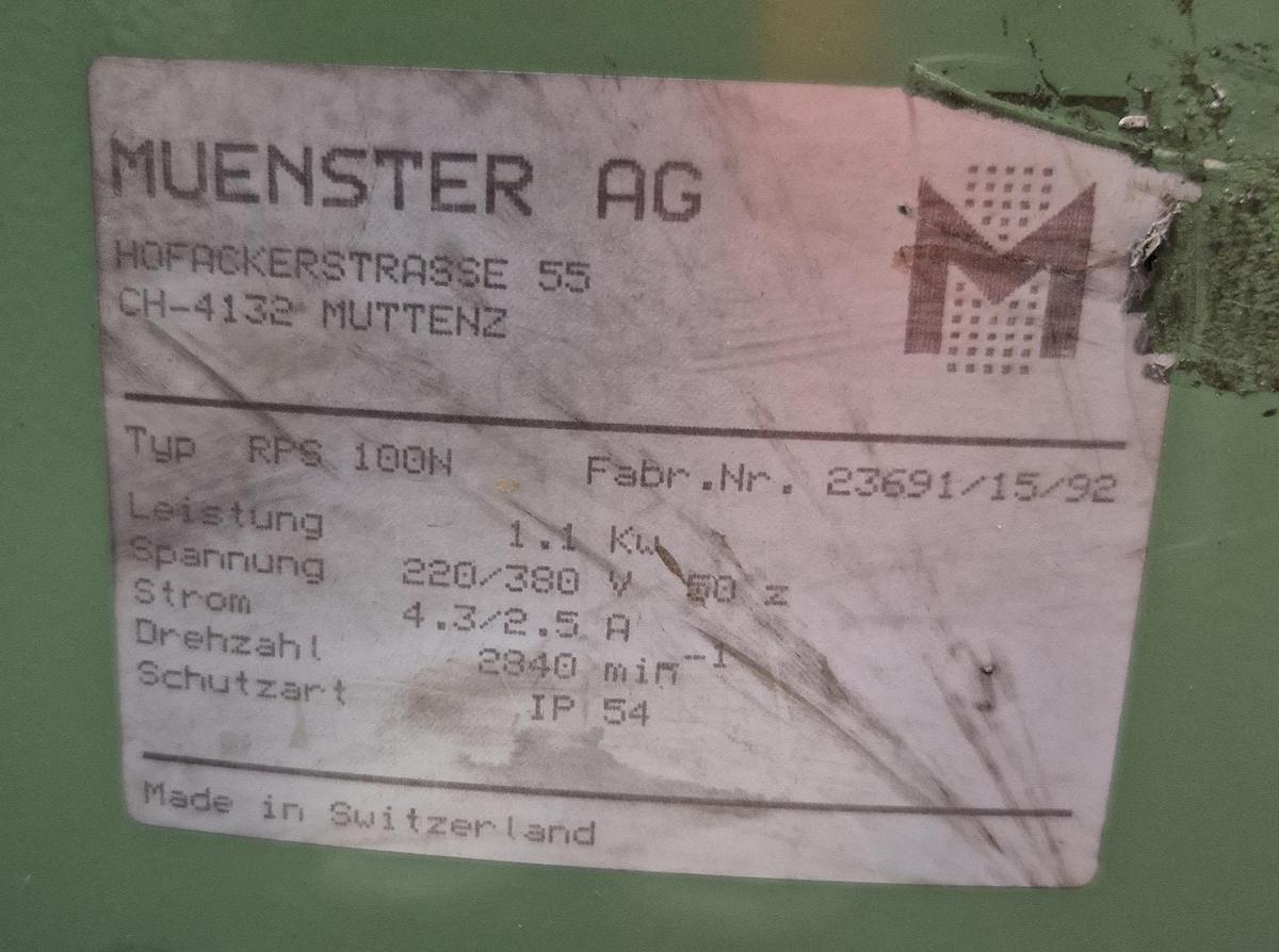 Gebraucht MUENSTER RPS 100N Industriestaubsauger