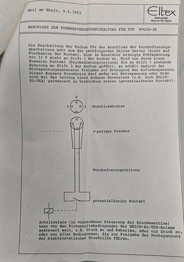 Gebraucht Eltex Hochspannung Generator HVG30-5/H