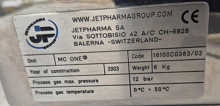 Gebraucht Jetpharma MC ONE® Mikronisierungssystem